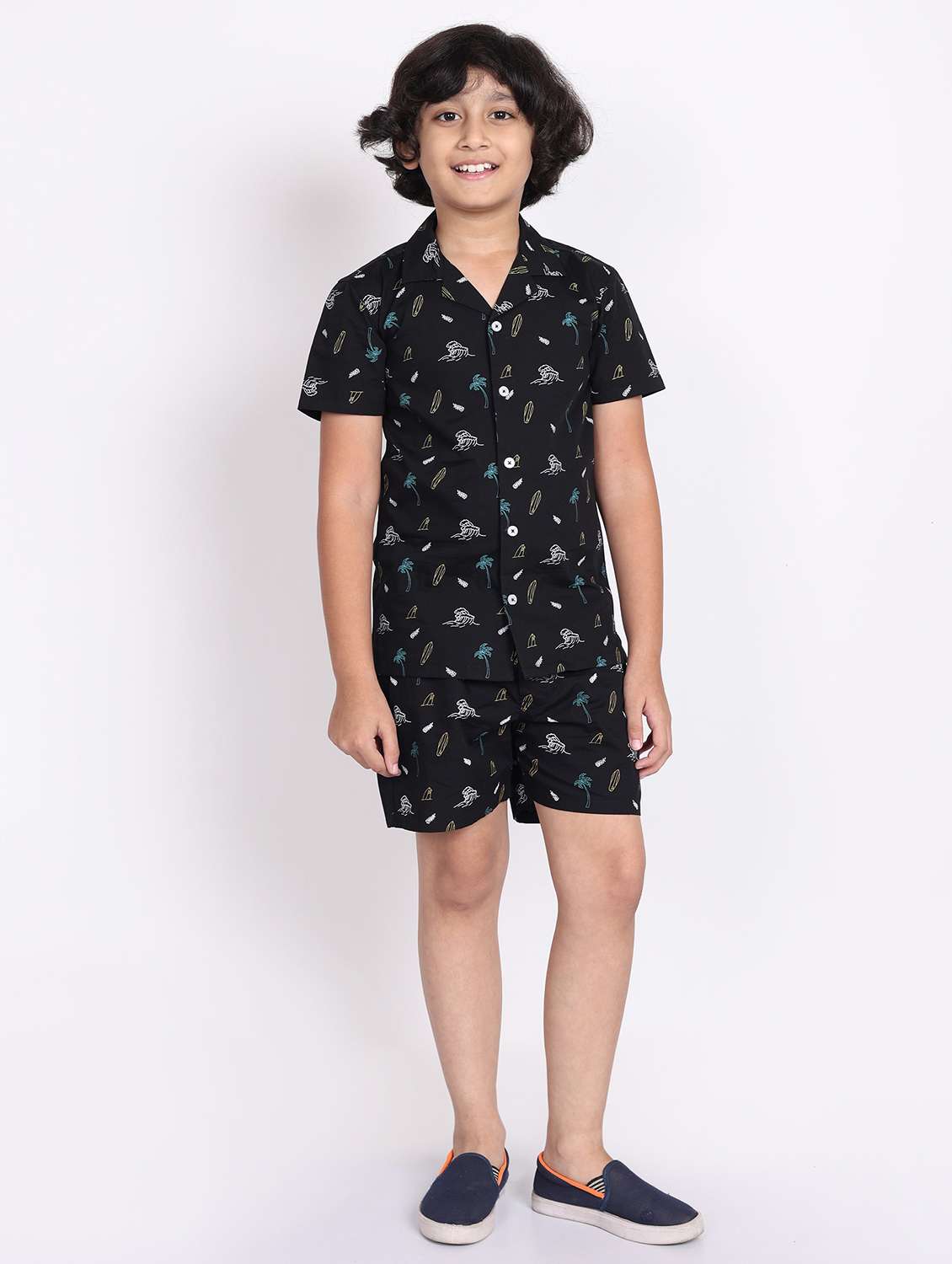 boys printed shorts co-ords set - 21613445 -  Zoom Image - 0