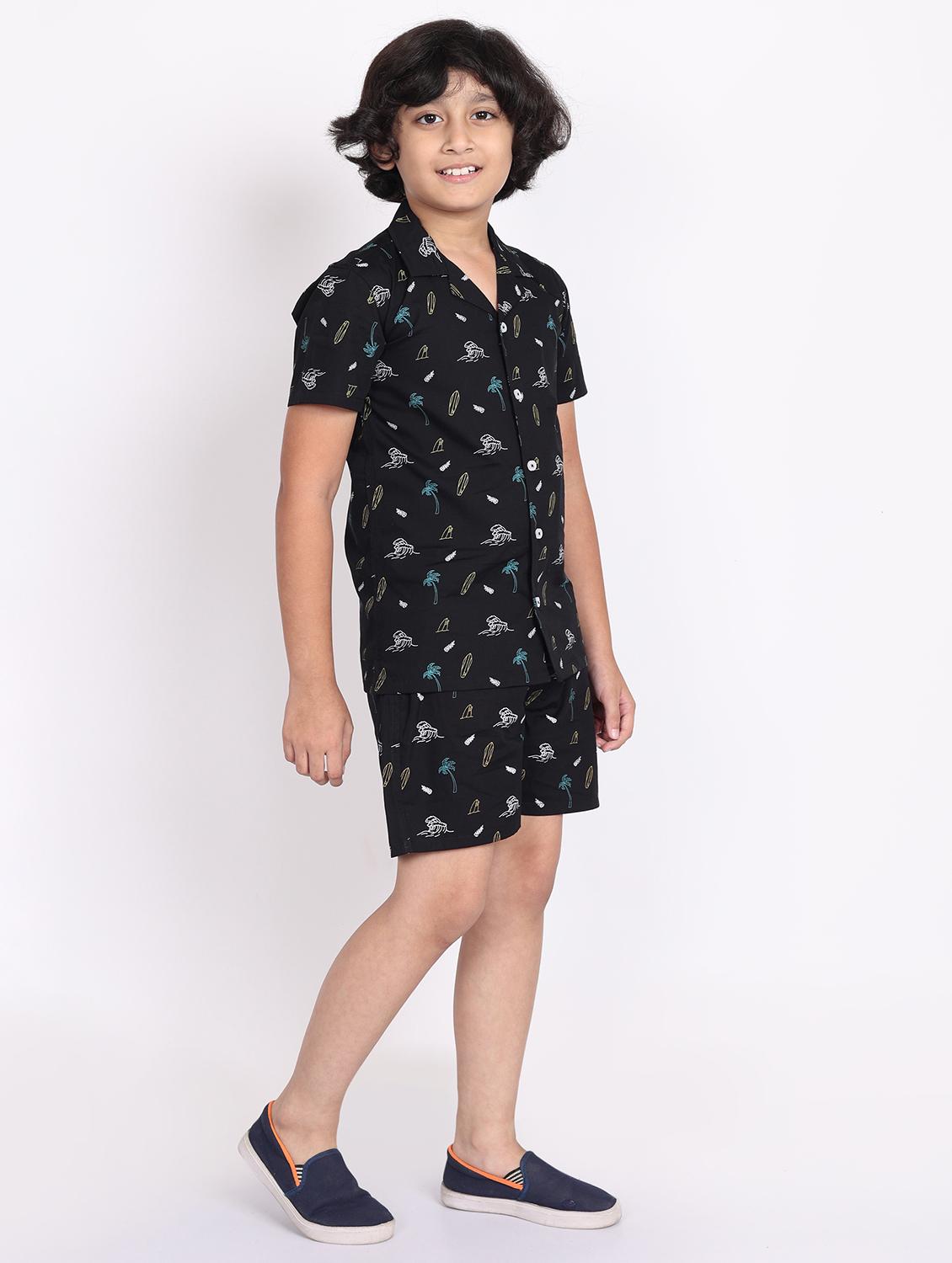 boys printed shorts co-ords set - 21613445 - Standard Image - 2
