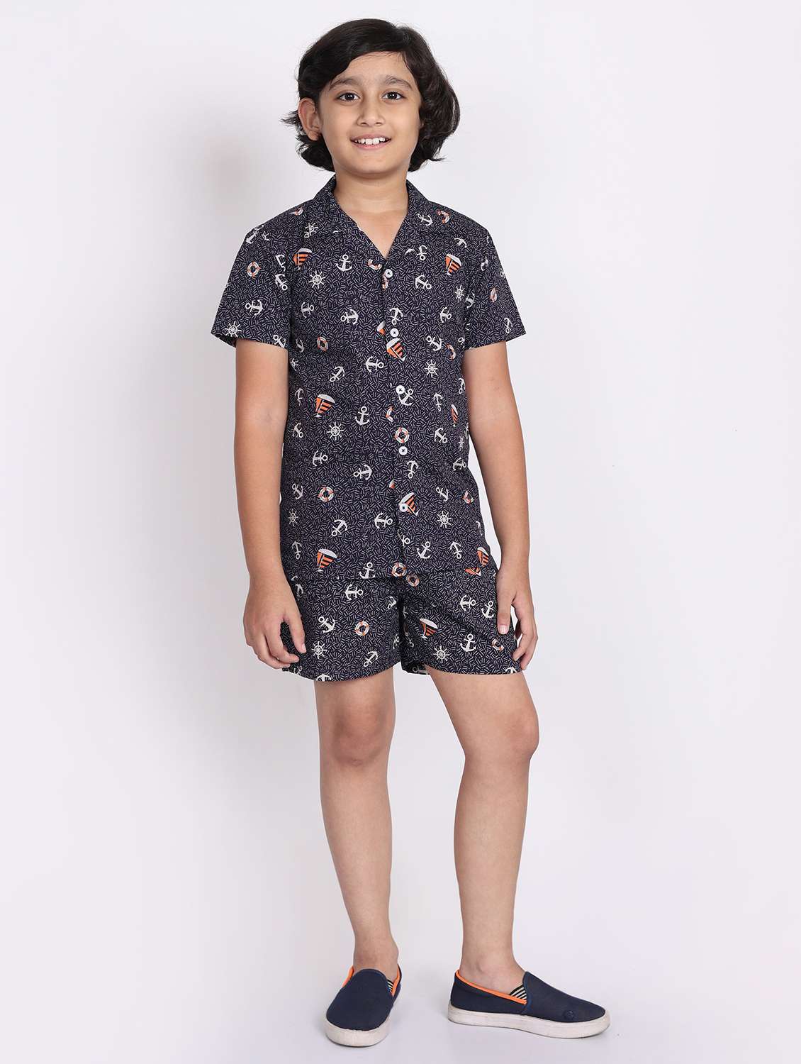 boys printed shorts co-ords set
