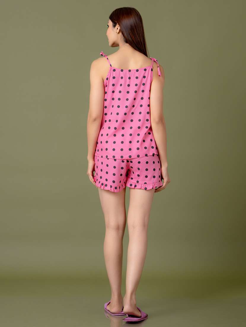 women polka doted shorts nightwear set - 21613468 -  Standard Image - 2