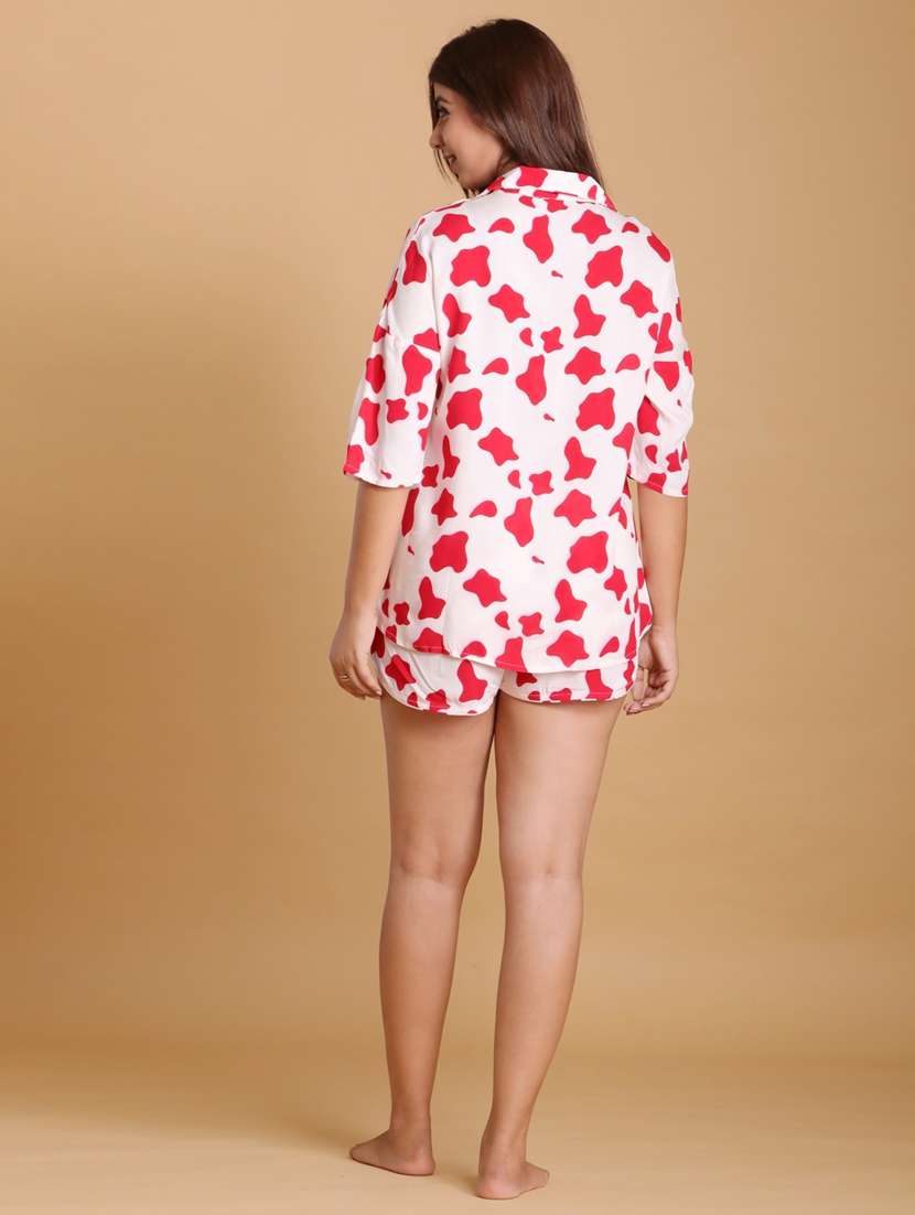 women printed shorts nightwear set - 21613493 -  Standard Image - 2