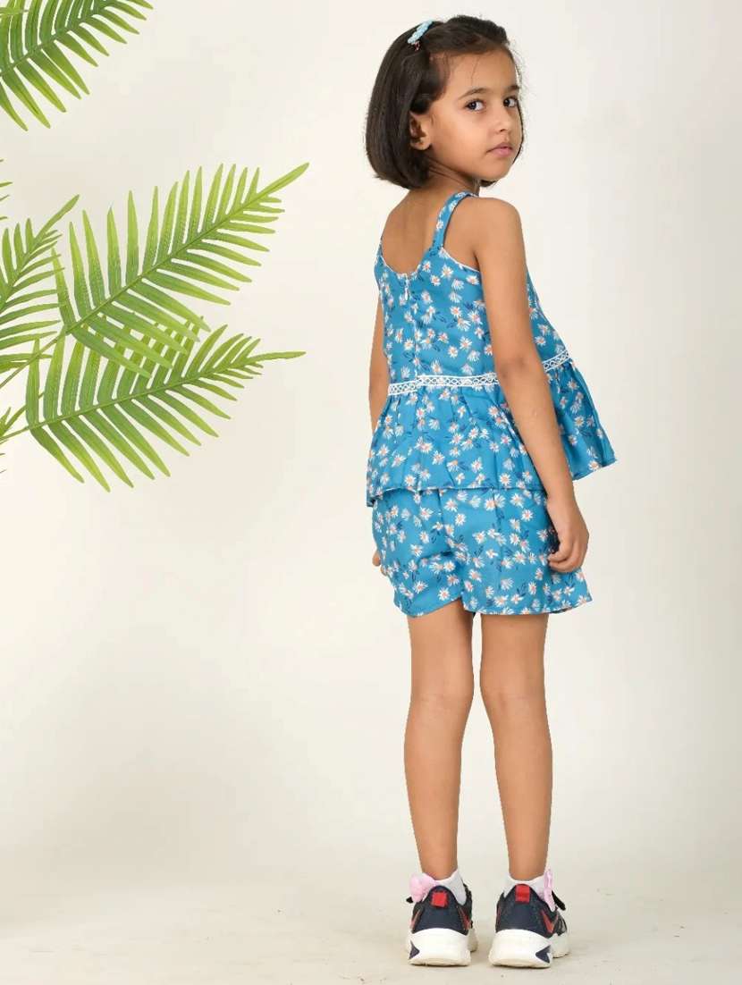 girls floral printed short sets - 21613525 - Standard Image - 2