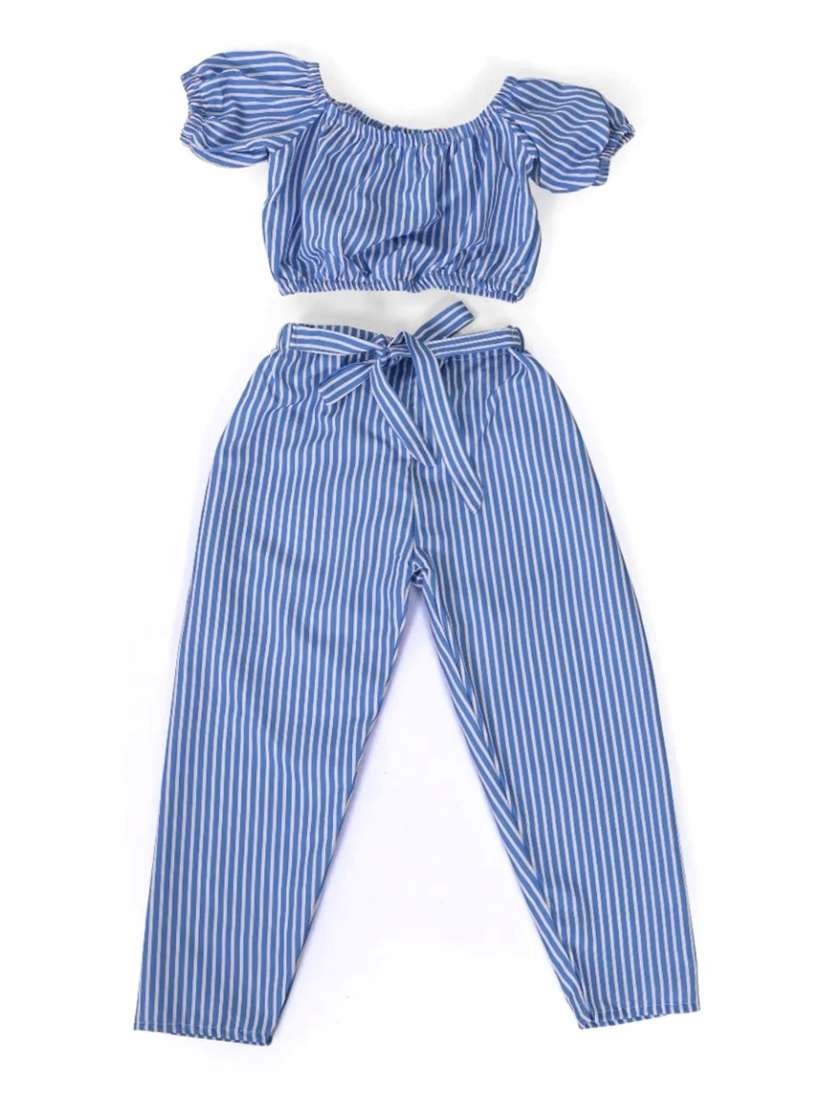girls stripes printed full length sets - 21613528 -  Standard Image - 2