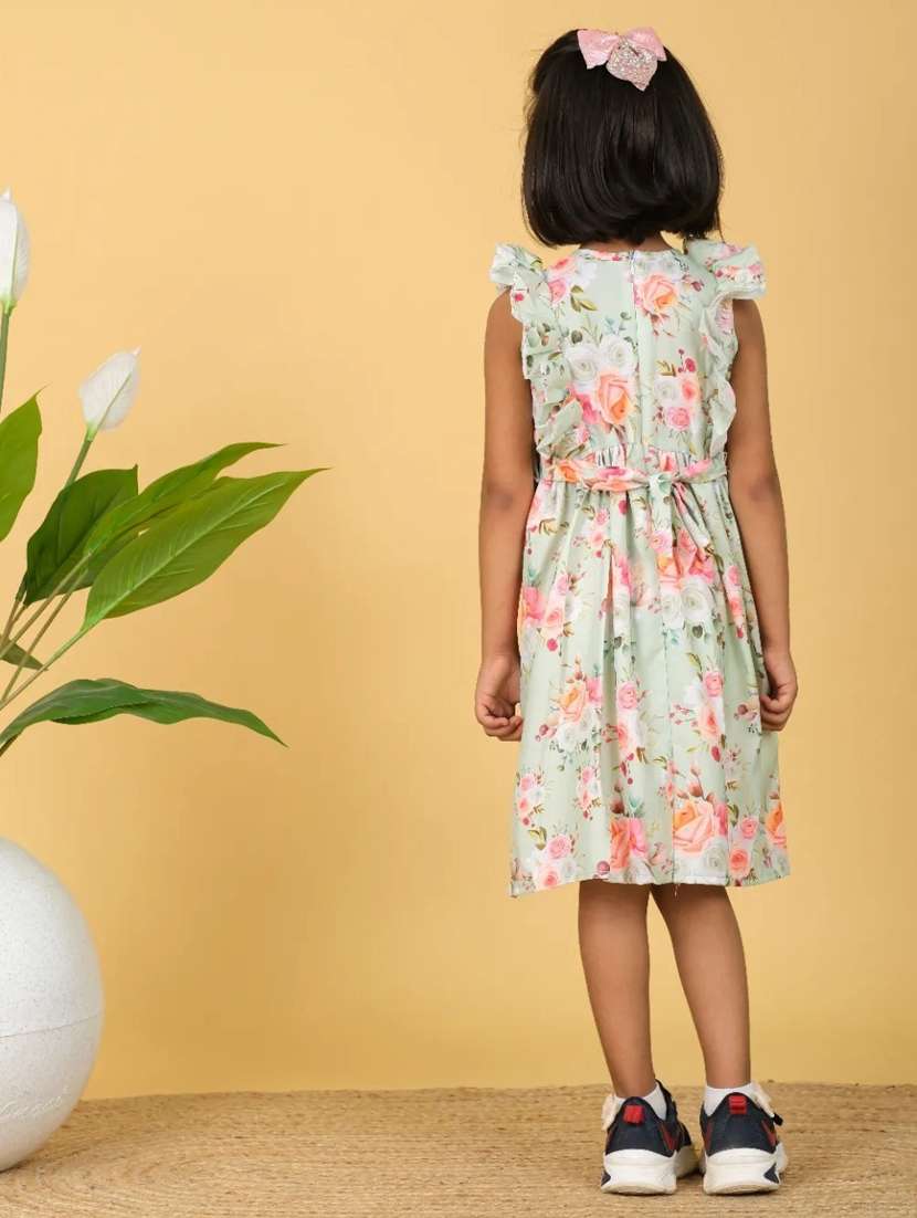 girls floral printed sleeveless frock - 21613538 -  Standard Image - 2