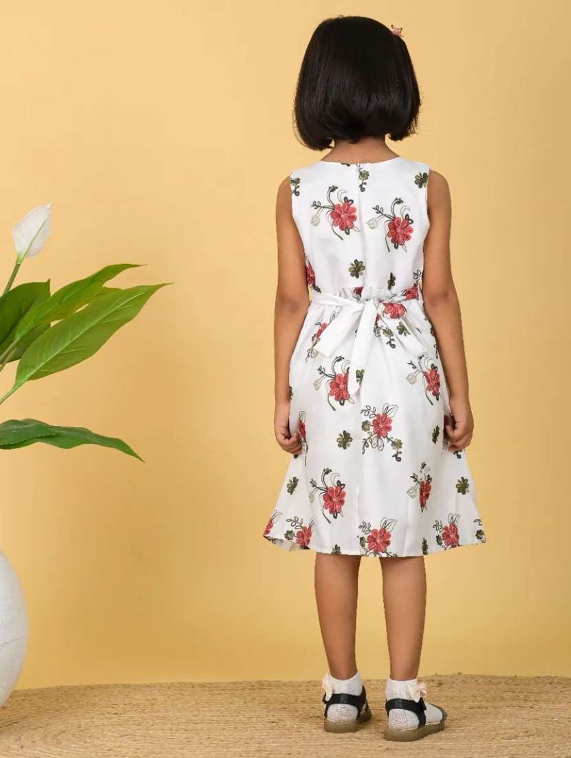 girls white floral printed frock - 21613550 -  Standard Image - 2