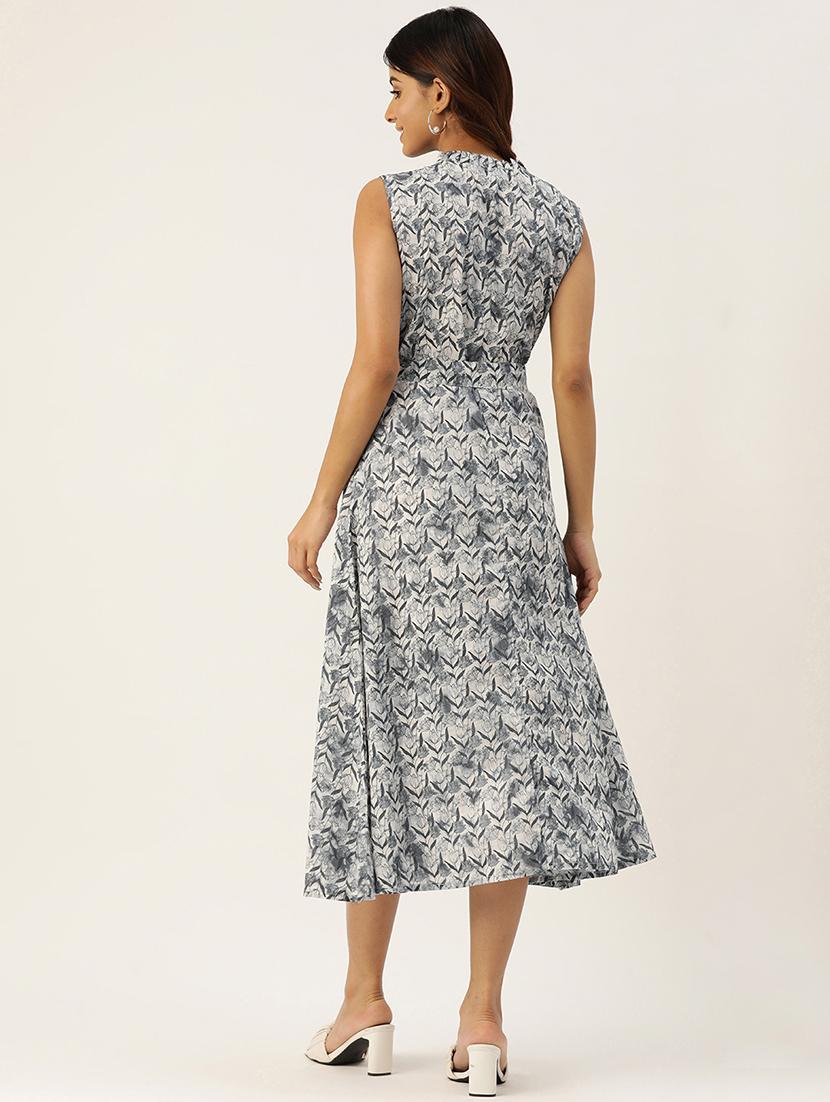 women sleeveless printed a-line dress - 21613842 - Standard Image - 2