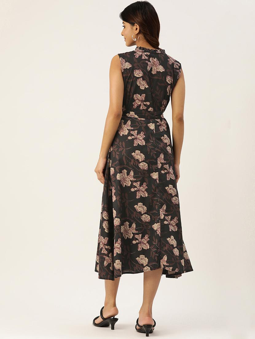 women sleeveless printed a-line dress - 21613846 - Standard Image - 2