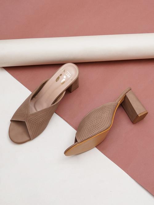 women beige block heel sandal - 21613853 - Standard Image - 0