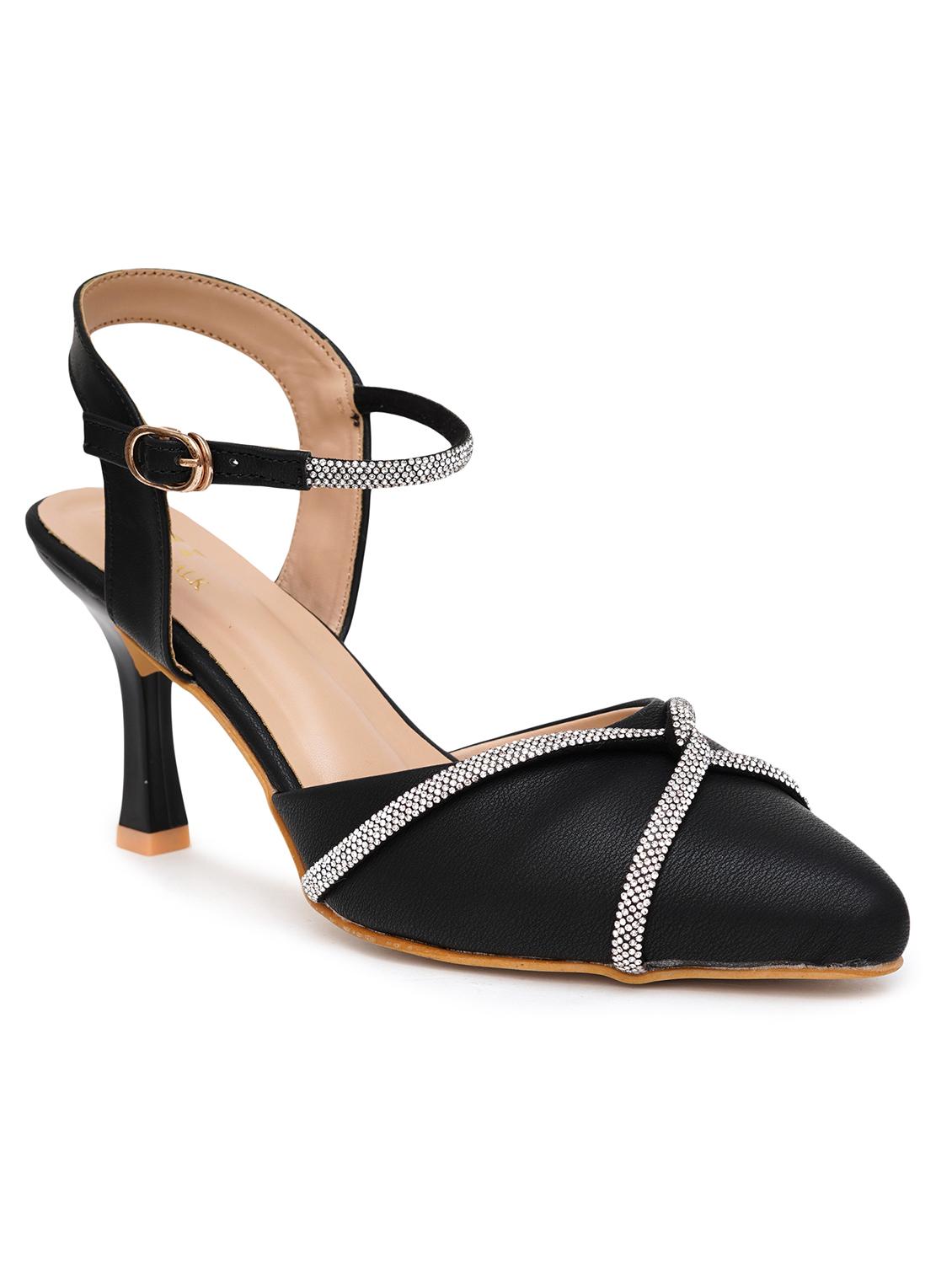 women black ankle strap sandal - 21613860 - Standard Image - 2