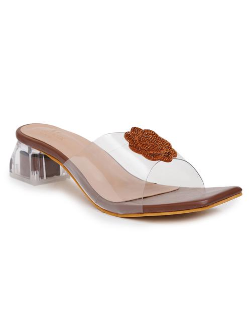 women brown block heel sandal - 21613871 - Standard Image - 0