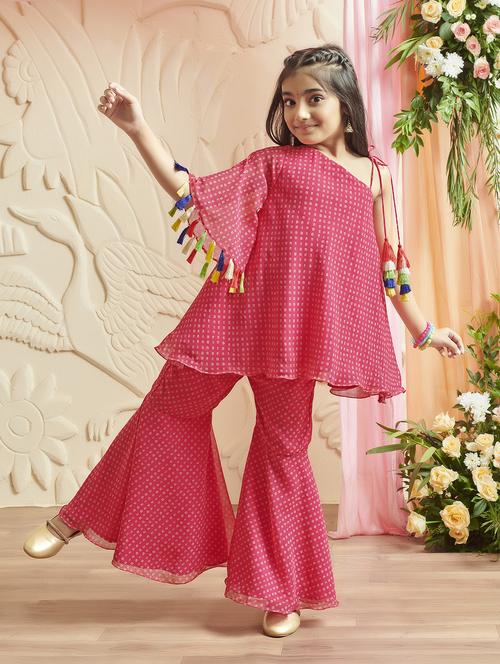 girls printed festive wear ethnic set - 21613970 - Standard Image - 0