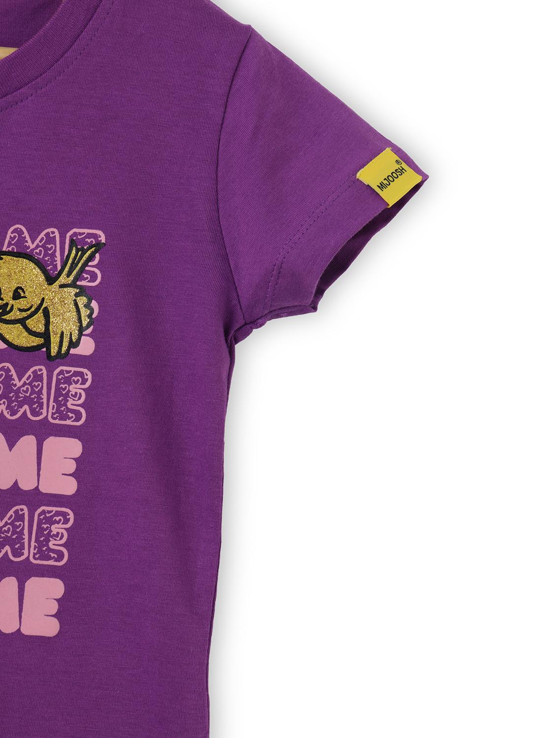 girls front print short sleeve t-shirt - 21614106 - Standard Image - 2