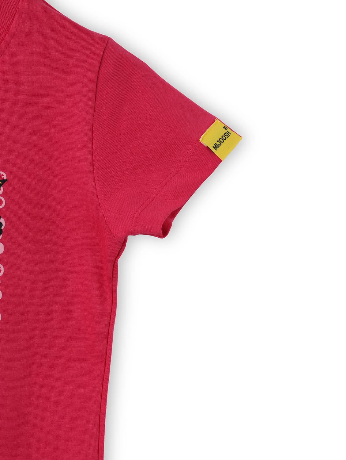 girls front print short sleeve t-shirt - 21614154 - Standard Image - 2