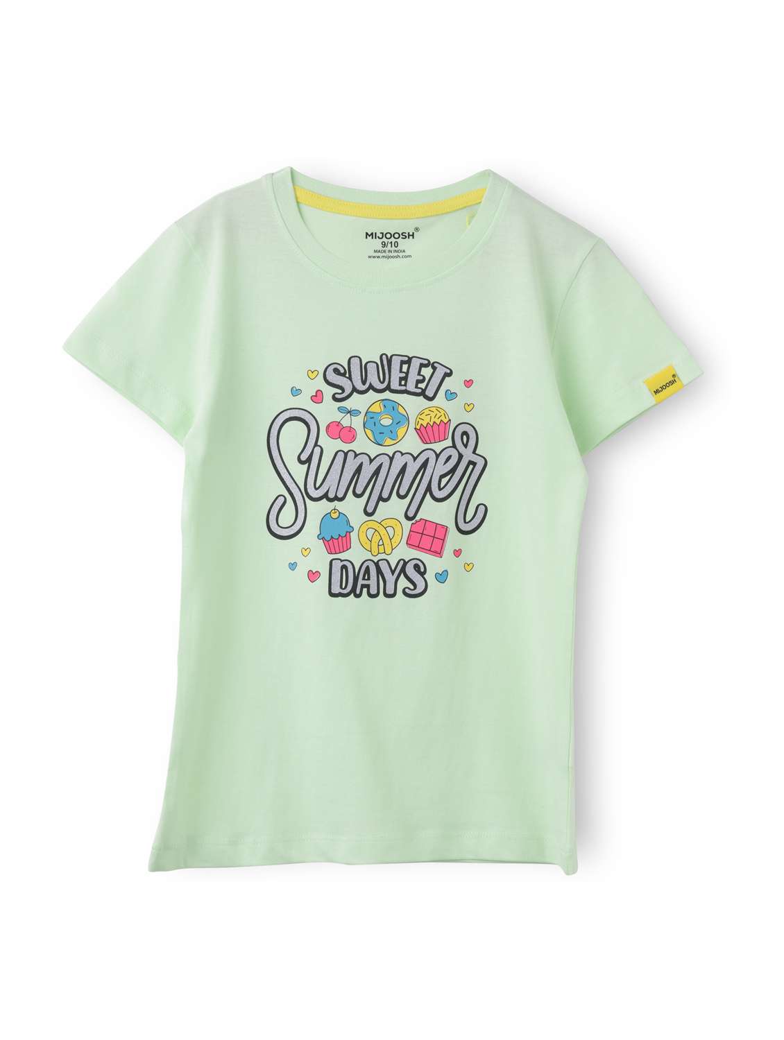 girls front print short sleeve t-shirt