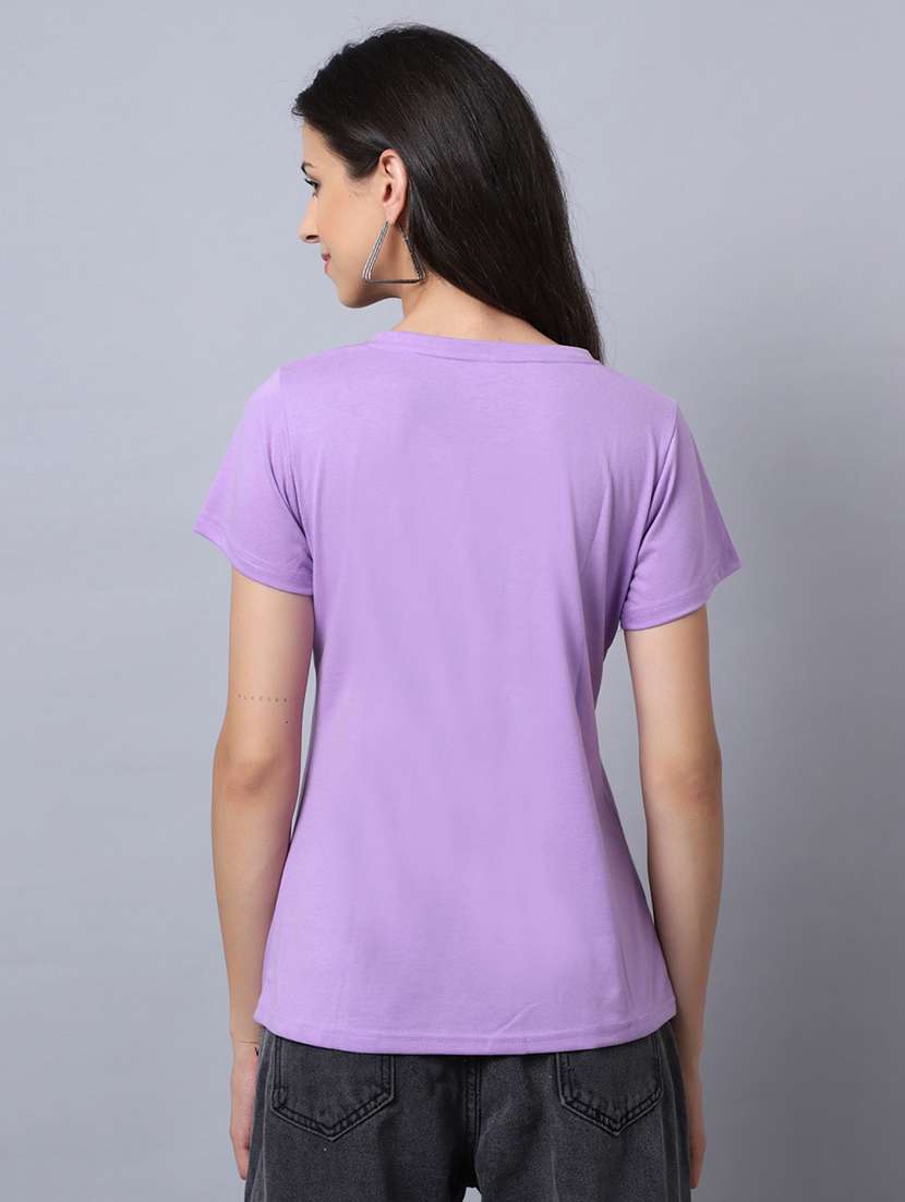 women round neck chest print t-shirt - 21615057 -  Standard Image - 2