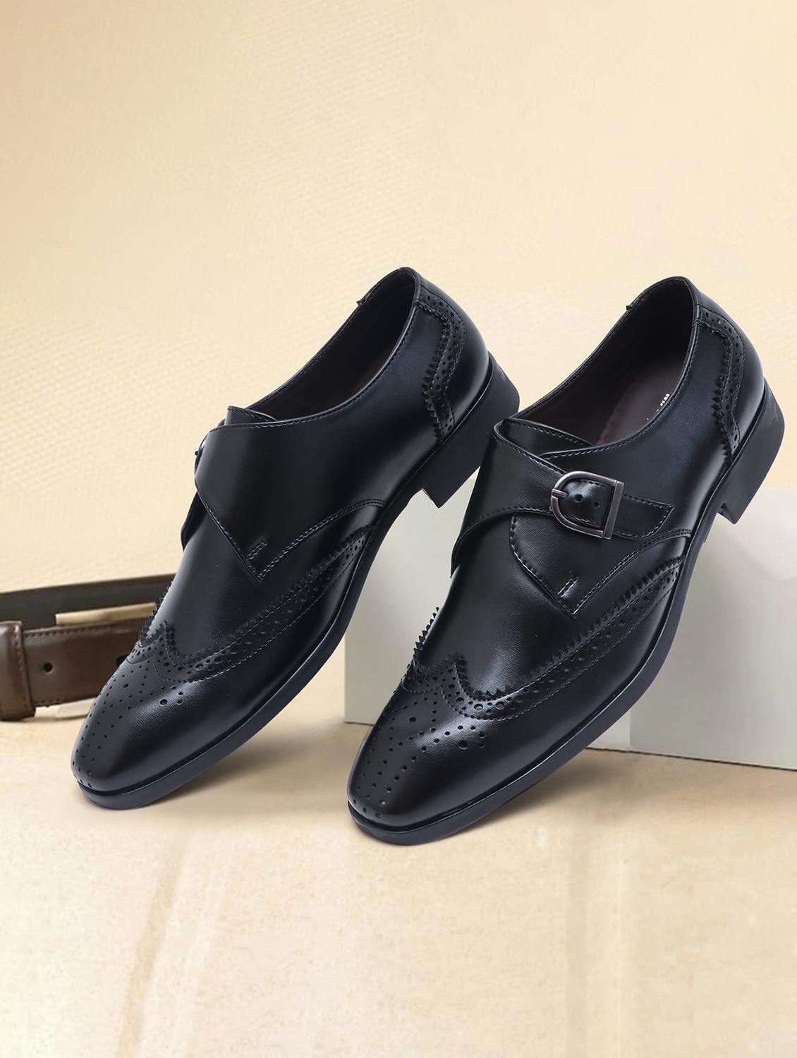 men black slip on monk strap - 21615464 - Zoom Image - 0