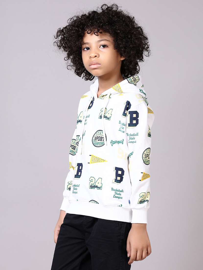 white cotton all over print sweatshirt - 21615655 -  Standard Image - 2