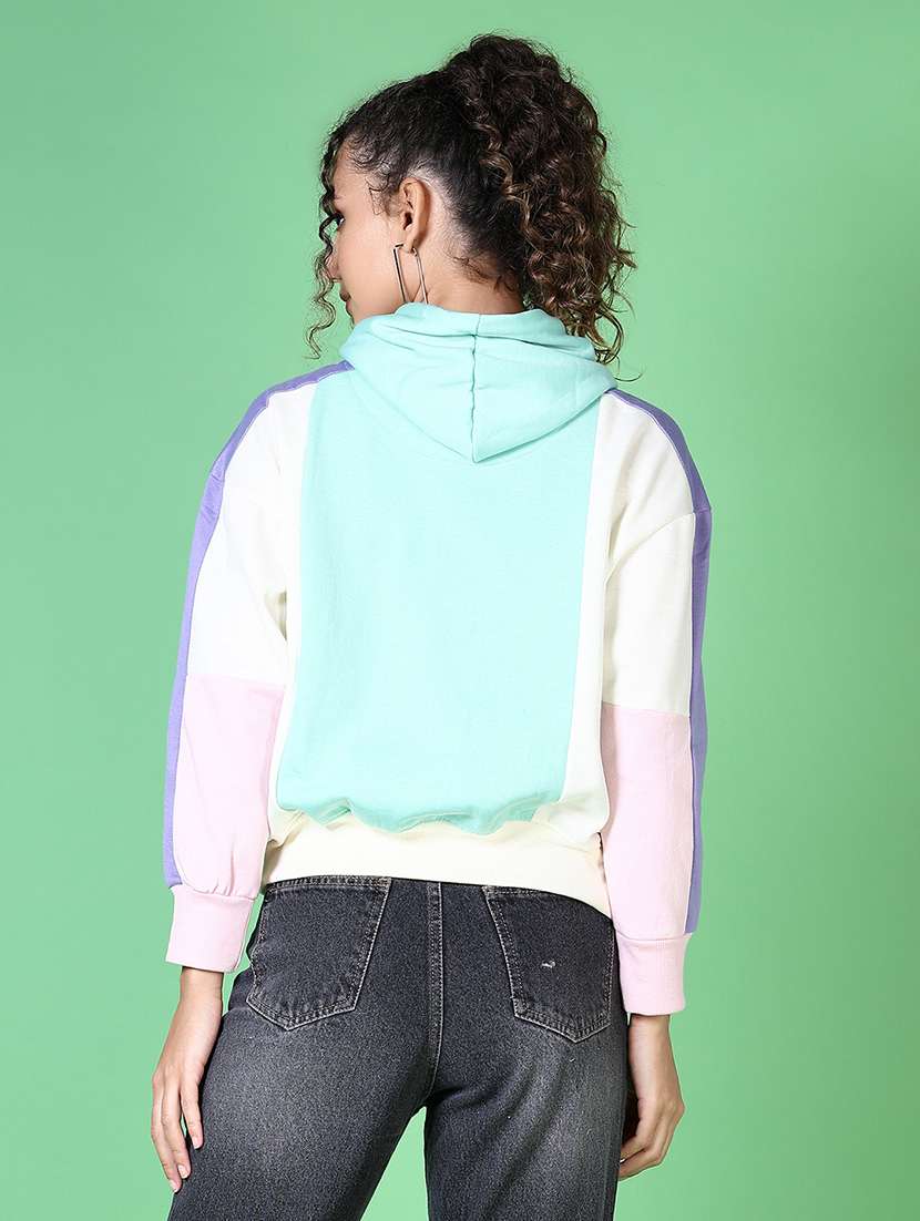 women color blocked hooded sweatshirt - 21615693 -  Standard Image - 2