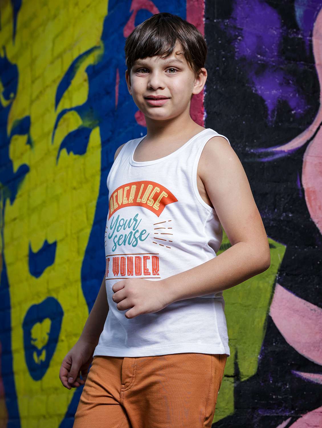 boys printed round neck vest - 21615930 - Standard Image - 2