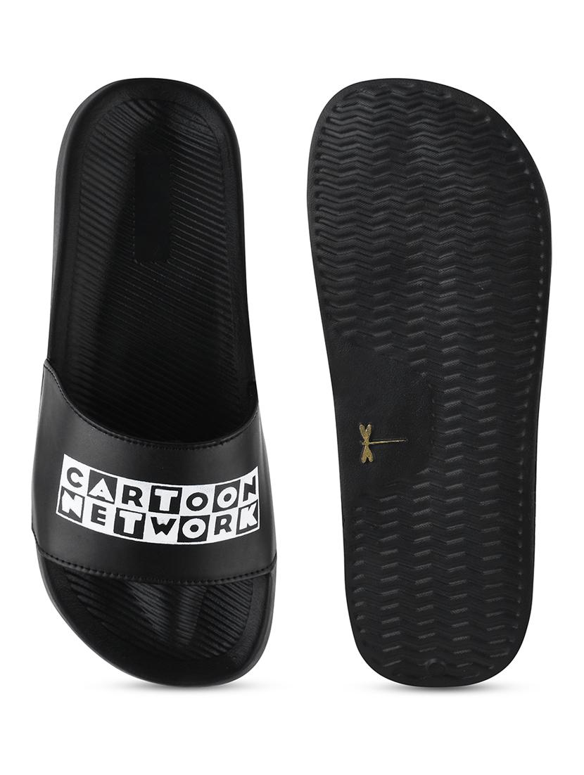 men printed slider flip flops - 21616334 - Standard Image - 2