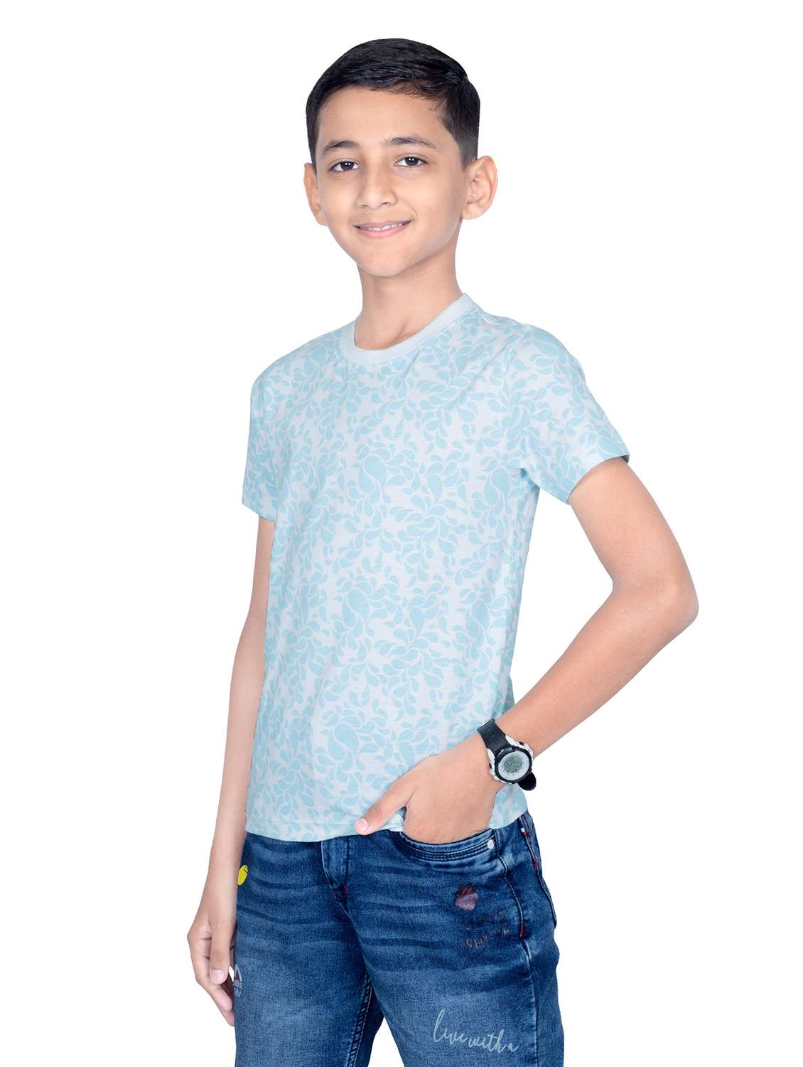 boys printed round neck t-shirt - 21617012 -  Standard Image - 2