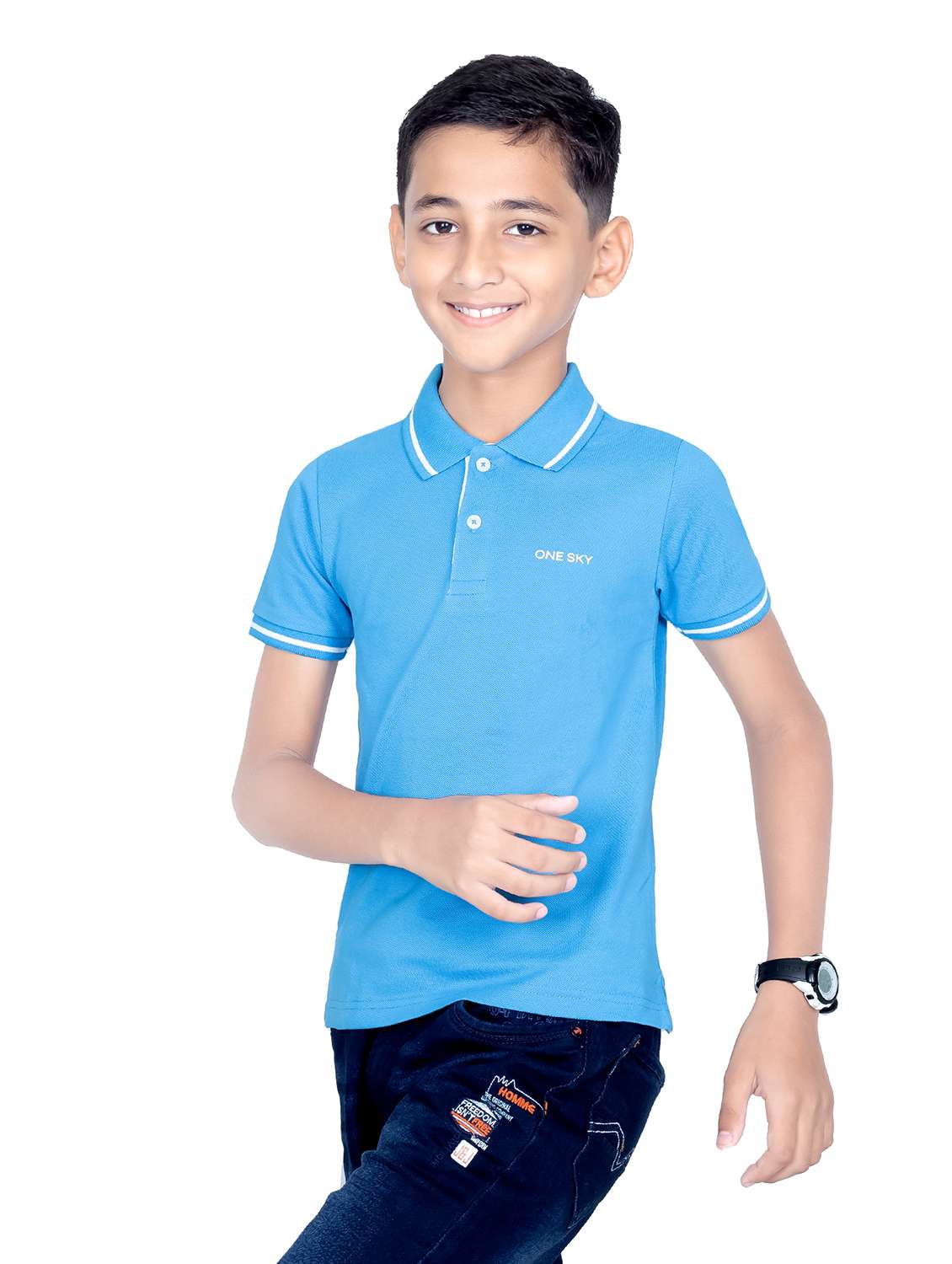 boys solid short sleeves polo t-shirt - 21617032 -  Standard Image - 2