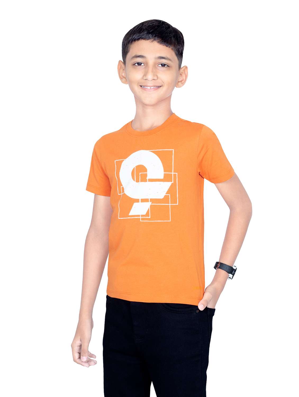 boys round neck front print short sleeves t-shirt - 21617035 -  Standard Image - 2