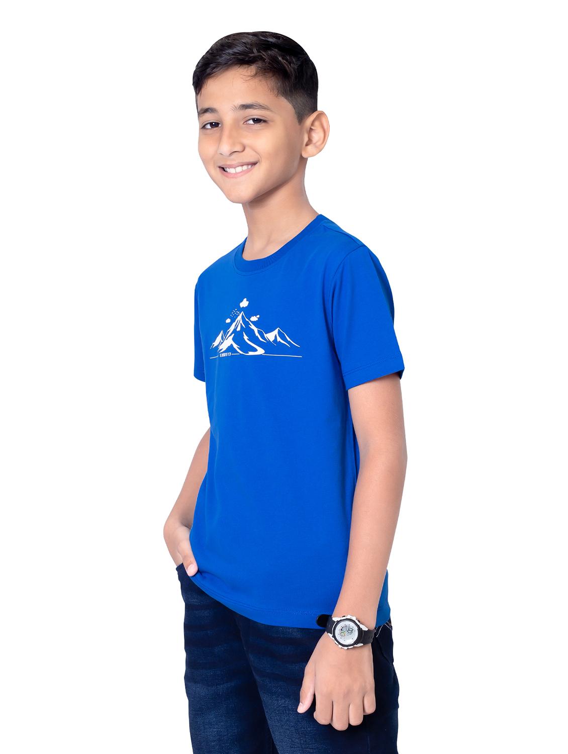 boys round neck chest print short sleeves t-shirt - 21617050 - Standard Image - 2