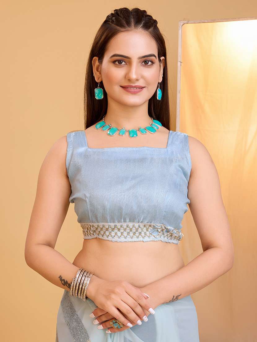 women sequined work ready to wear saree with blouse - 21617084 -  Standard Image - 2