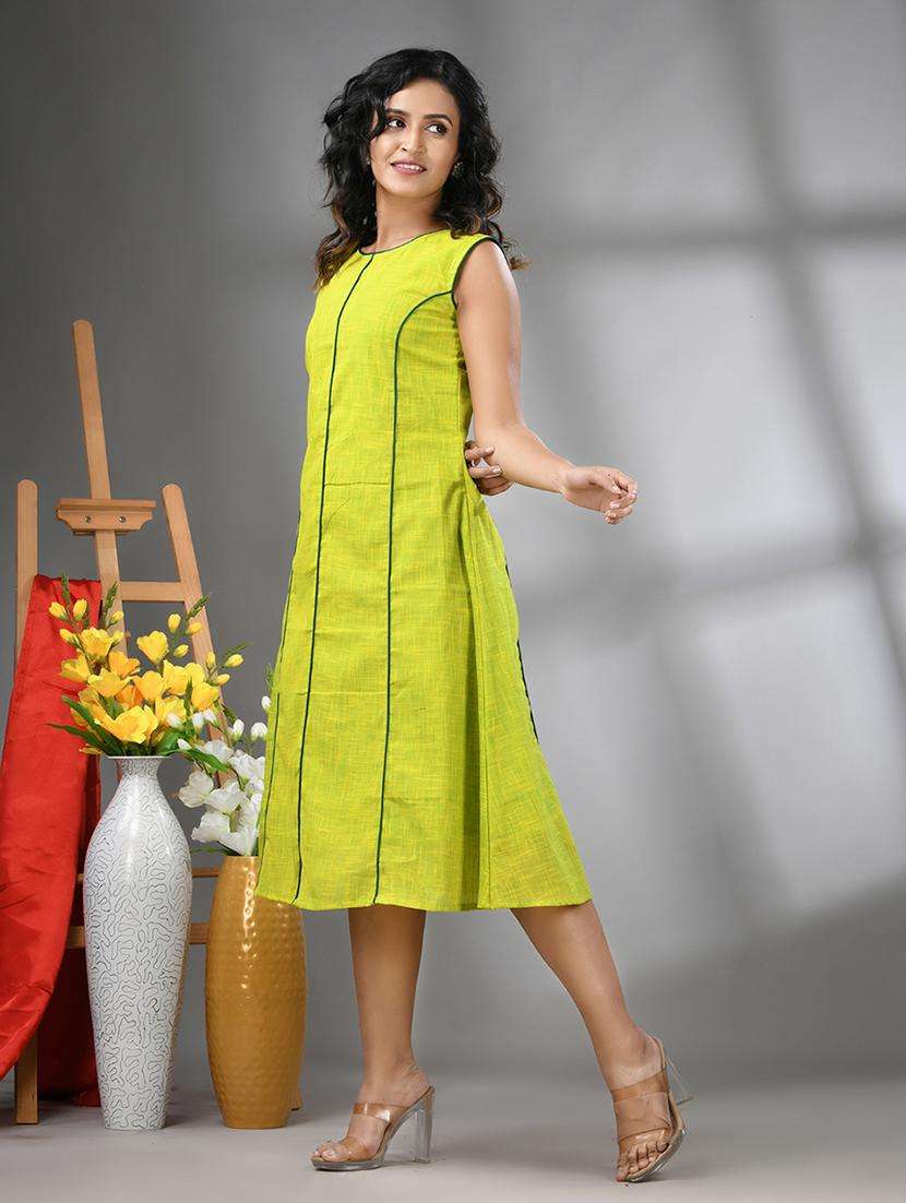 women solid sleeveless a-line ethnic dress - 21617143 -  Standard Image - 2