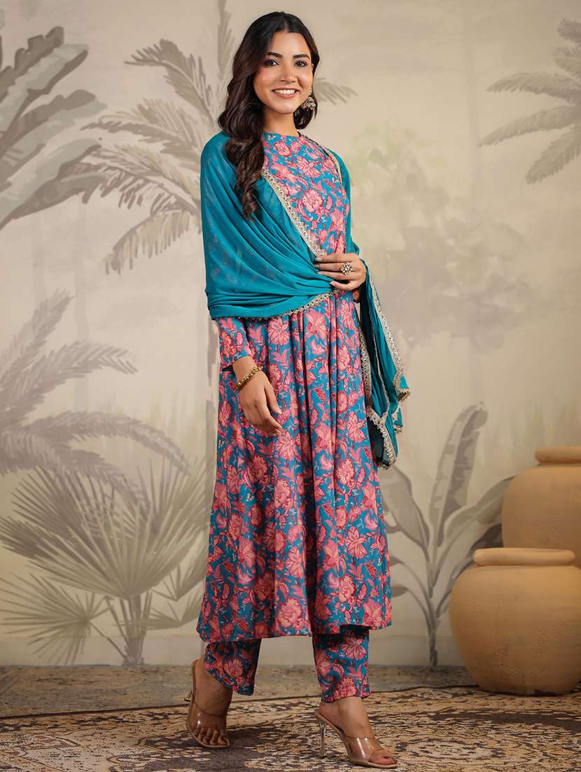 women floral printed long sleeve suit set - 21617176 -  Standard Image - 2