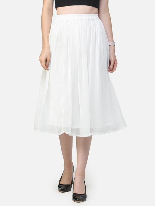 women white solid flared skirt - 21617227 -  Standard Image - 0