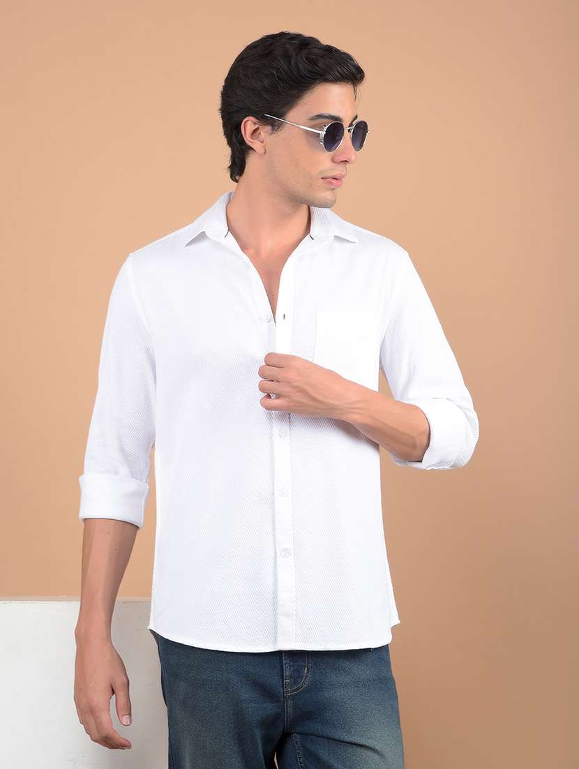 men long sleeves solid casual shirt