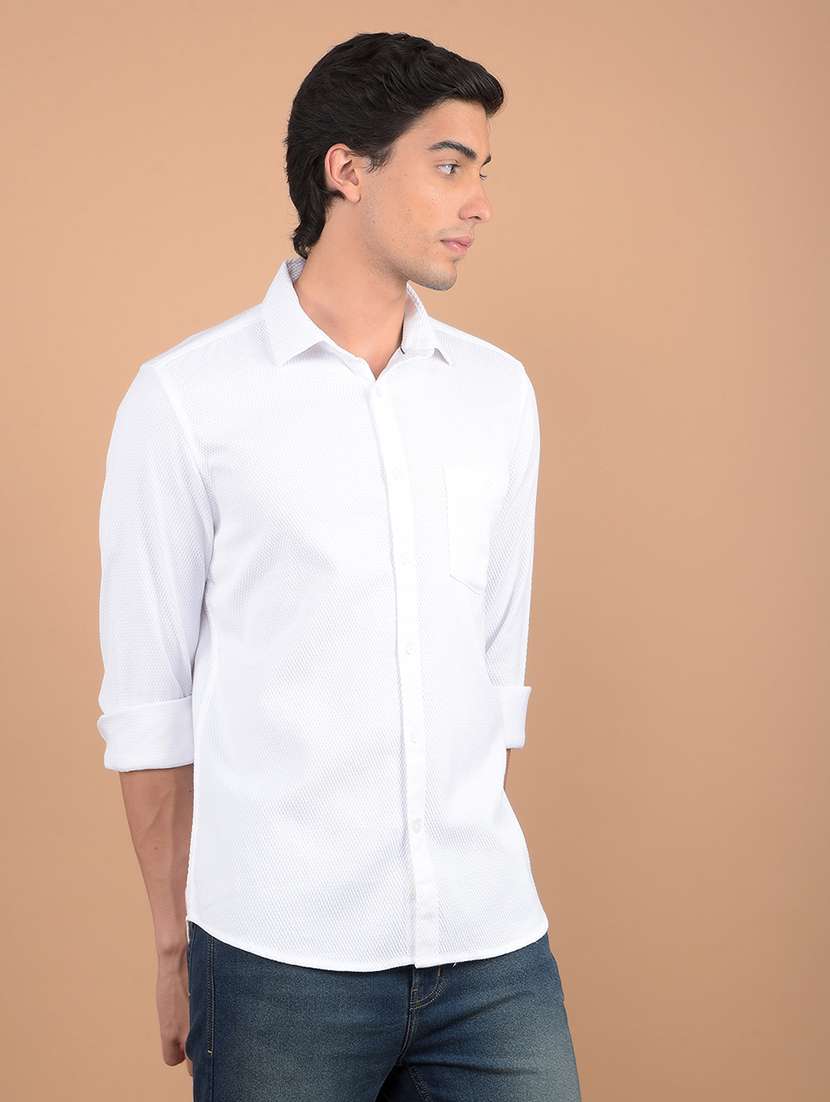 men long sleeves solid casual shirt - 21617301 -  Standard Image - 2