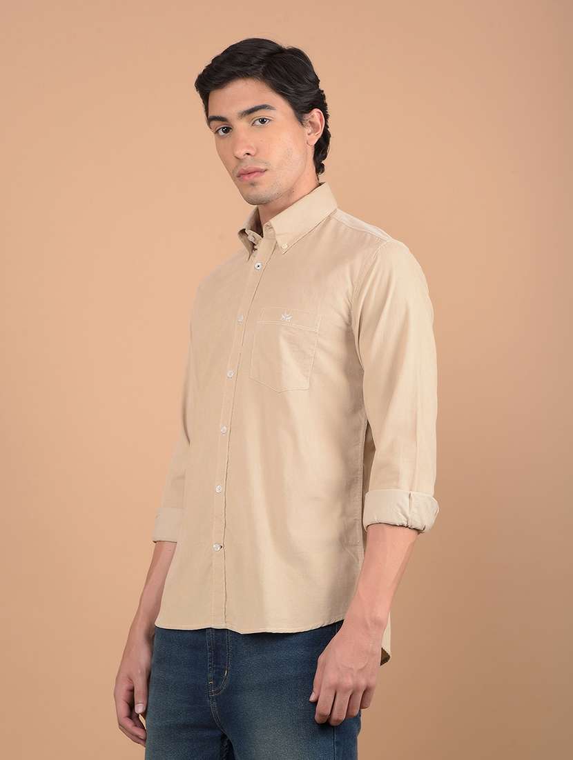 men long sleeves solid casual shirt - 21617304 -  Standard Image - 2