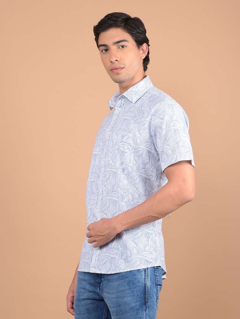 men short sleeves printed shirt