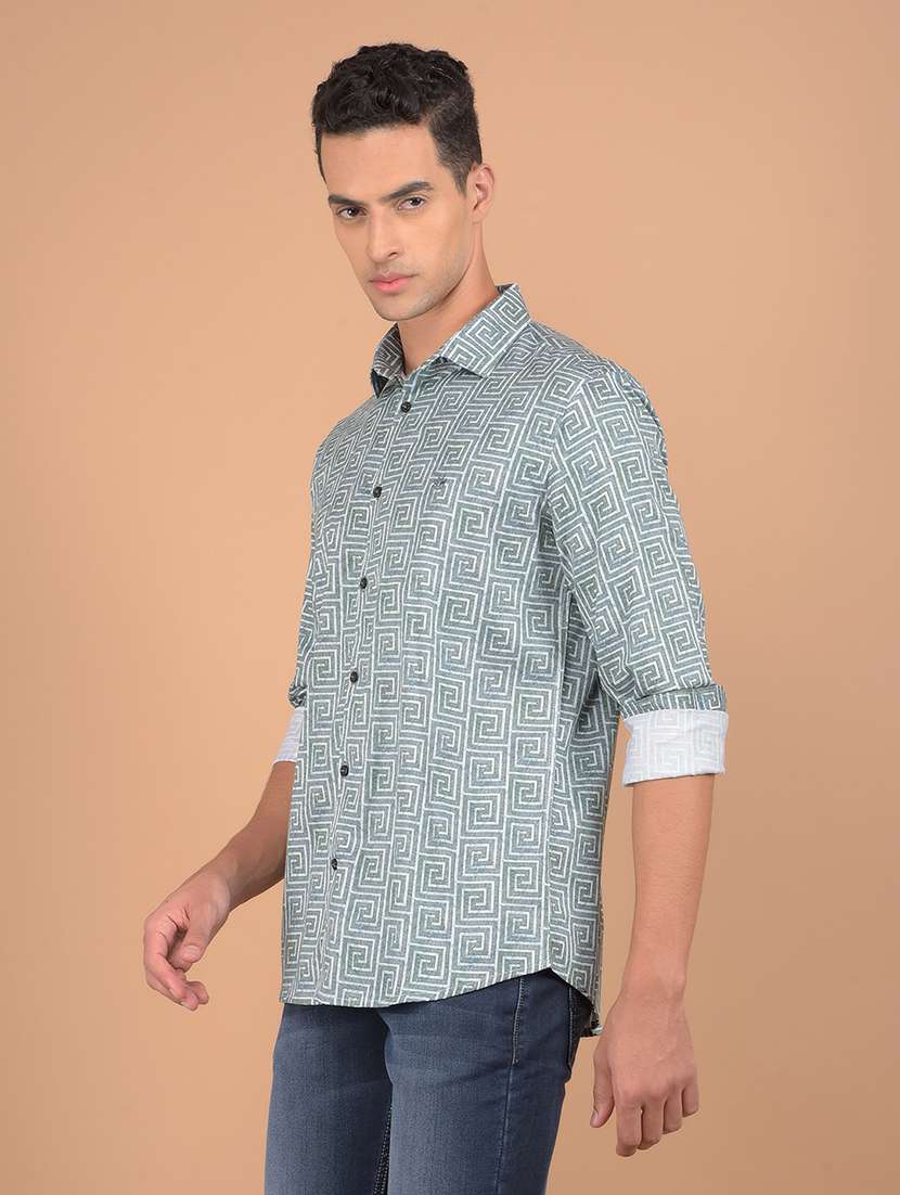 men long sleeves printed shirt - 21617338 -  Standard Image - 2
