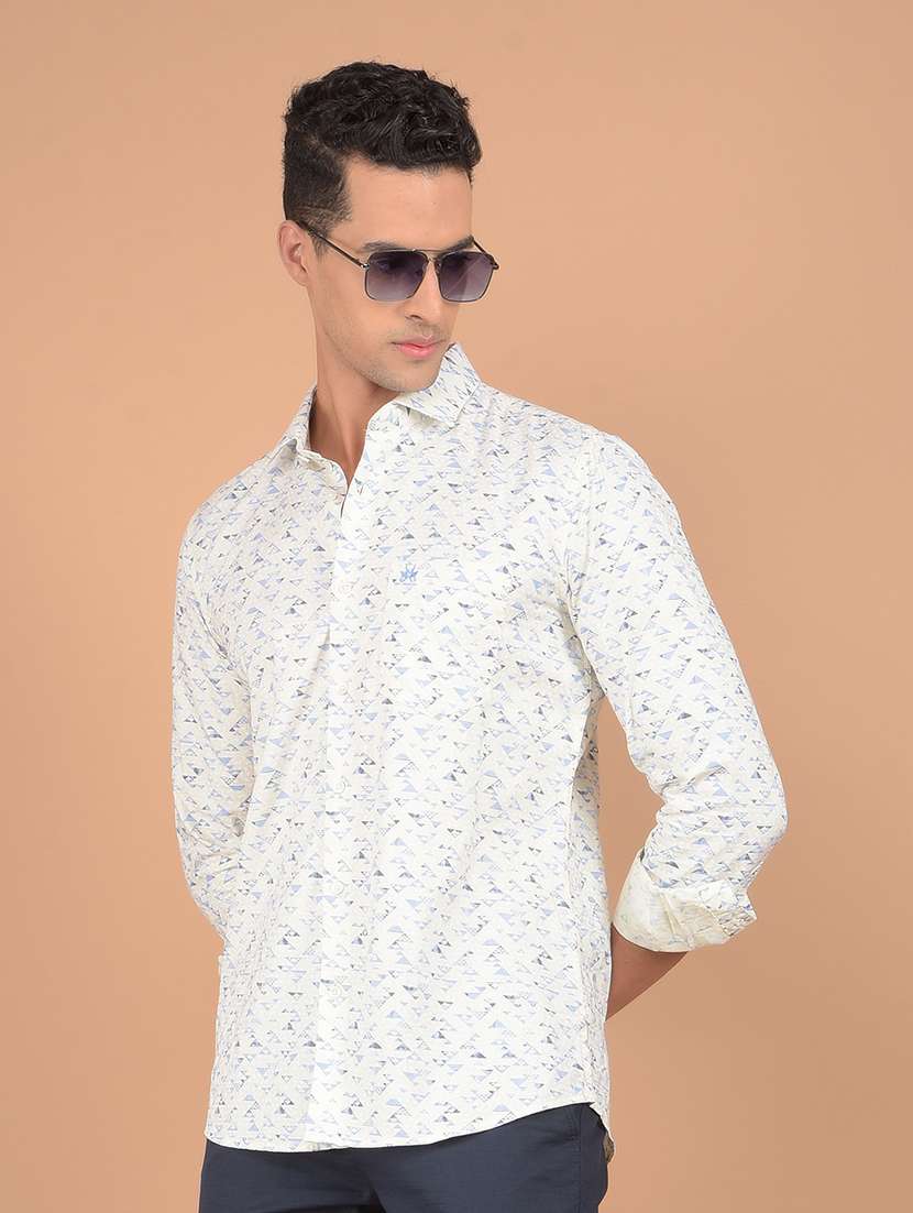 men long sleeves printed shirt