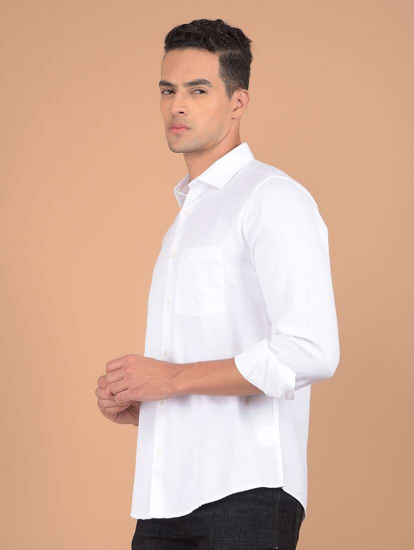 men long sleeves solid casual shirt