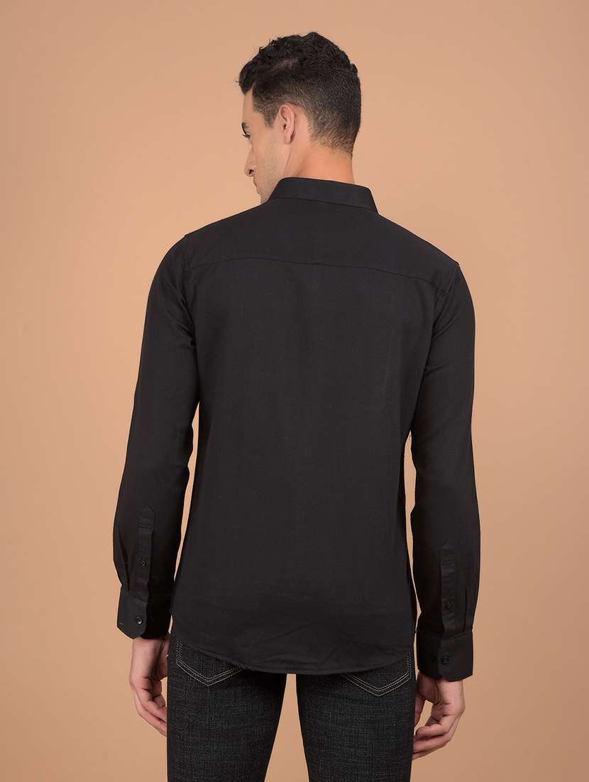 men long sleeves solid casual shirt - 21617355 -  Standard Image - 2