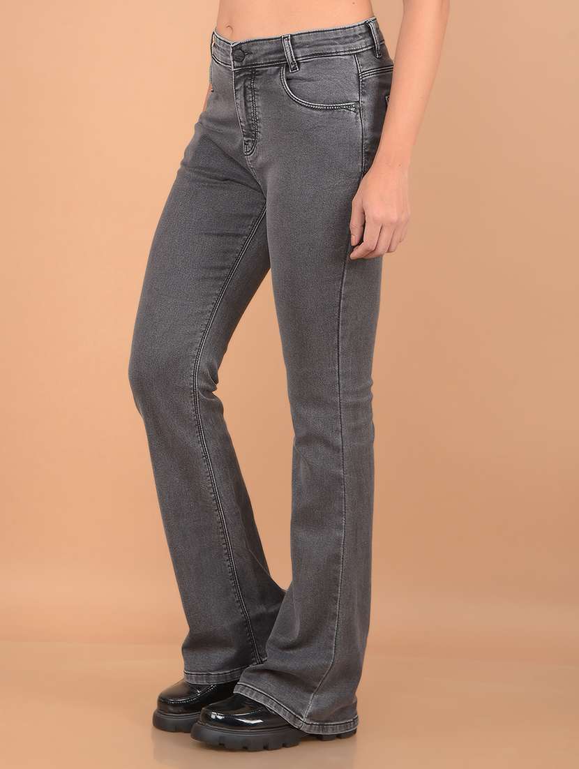 women grey solid bootcut jean - 21617393 -  Standard Image - 2