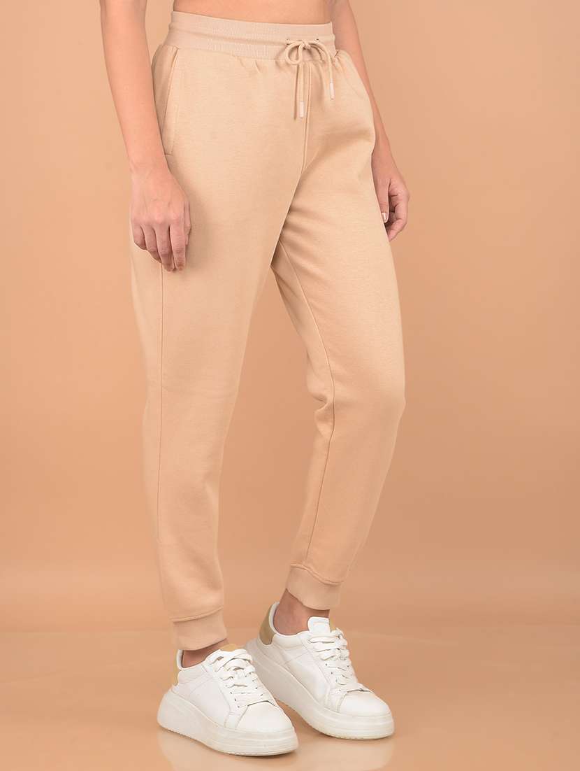 women mid rise solid joggers - 21617397 -  Standard Image - 2