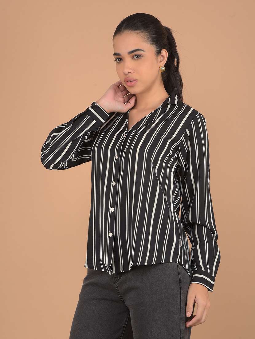 women black stripes regular shirt