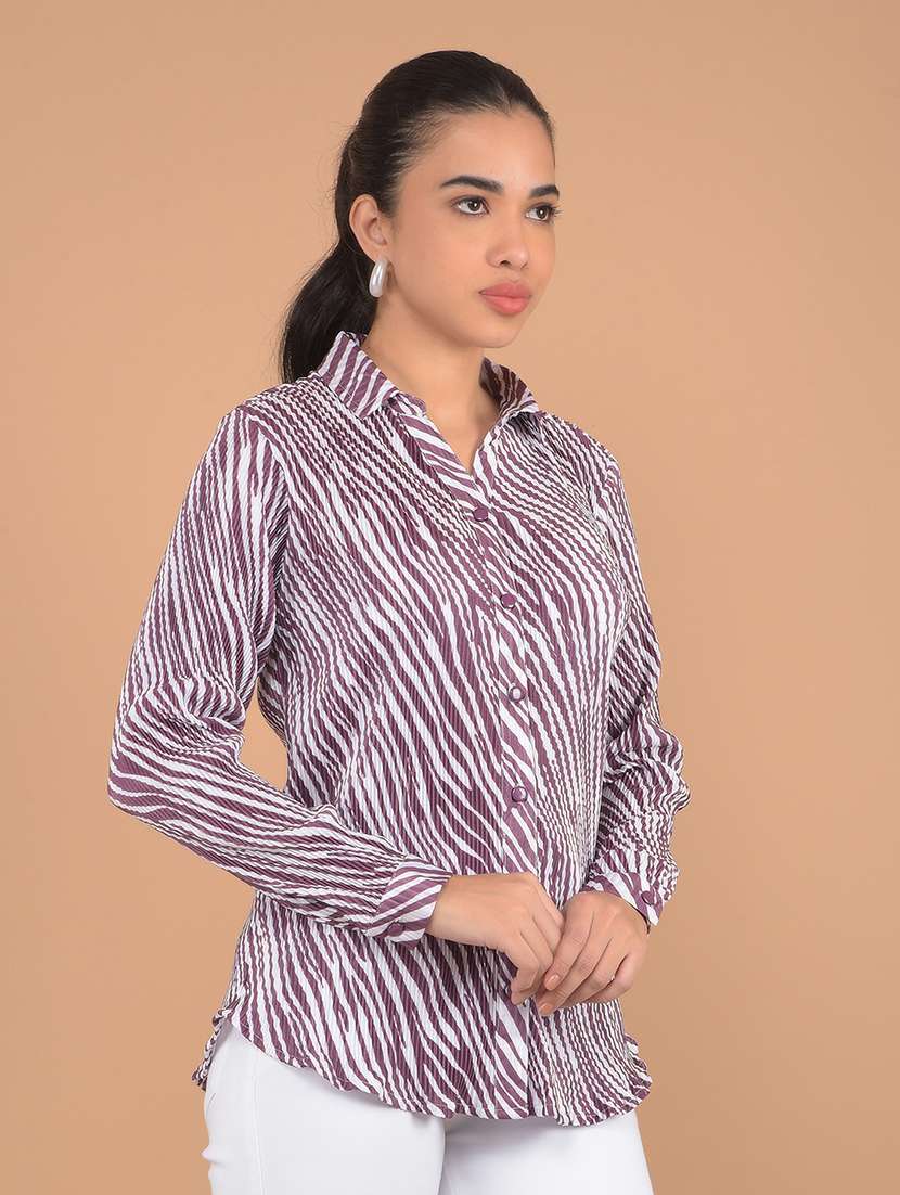 women printed collared shirt - 21617406 -  Standard Image - 2