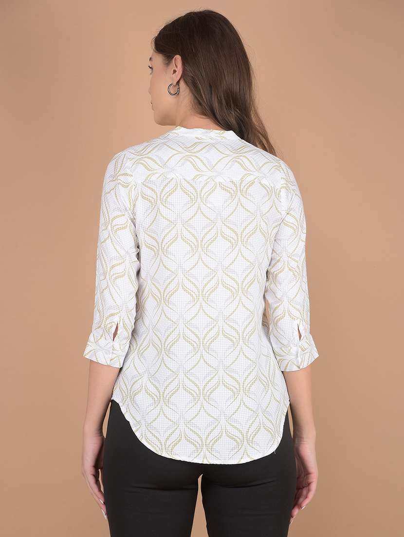 women off-white printed regular shirt - 21617412 -  Standard Image - 2