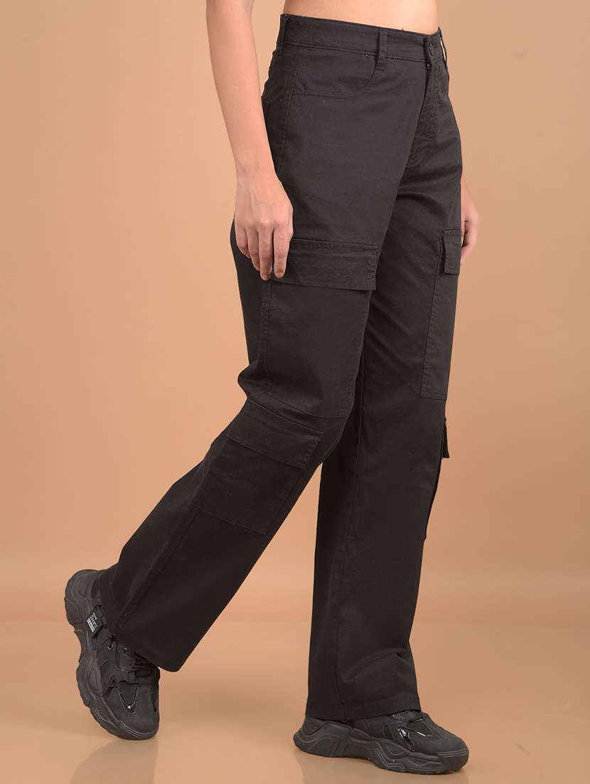 women black solid cargo - 21617417 -  Standard Image - 2