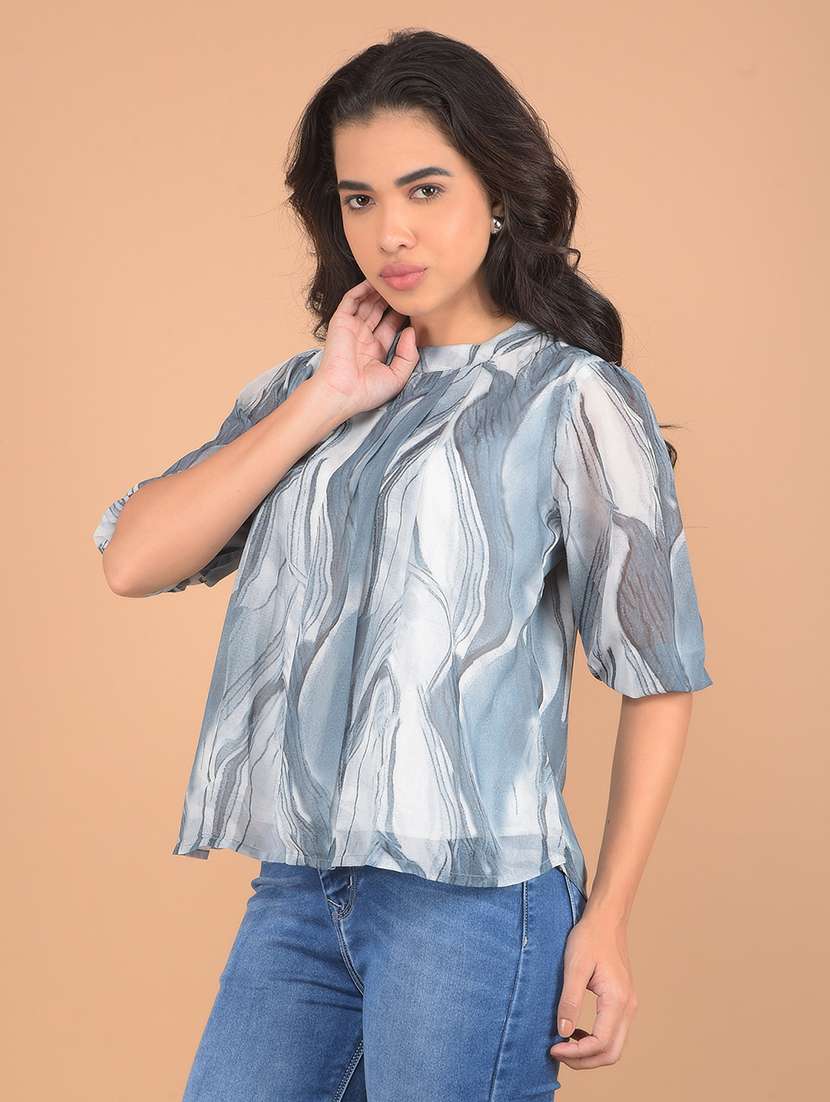 women printed short sleeves top