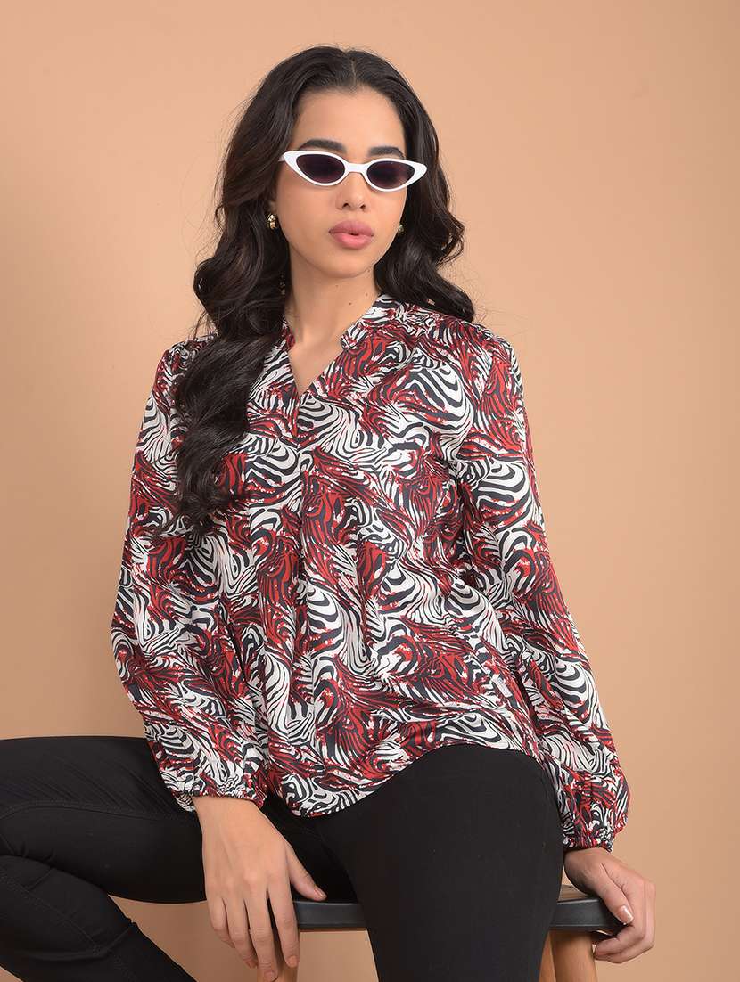 women printed long sleeves top - 21617419 -  Standard Image - 2