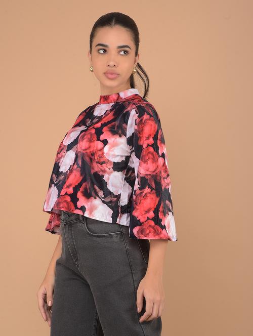 women multicolored floral printed crop top - 21617423 - Standard Image - 0