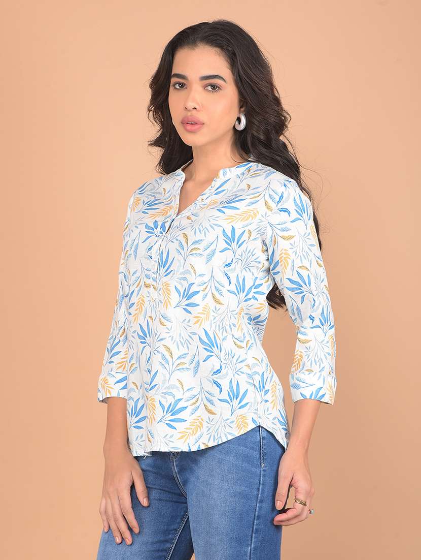 women white floral printed regular top - 21617440 -  Standard Image - 2